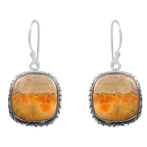 Bumble Bee Jasper 1.5â€³ 925 Sterling Silver Earring (REXT27-98)