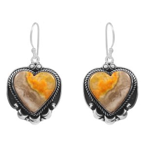 Bumble Bee Jasper 1.5â€³ 925 Sterling Silver Earring (REXT27-164)