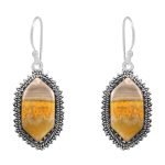 Bumble Bee Jasper 1.5â€³ 925 Sterling Silver Earring (REXT27-172)