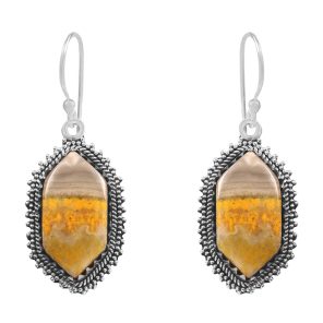 Bumble Bee Jasper 1.5â€³ 925 Sterling Silver Earring (REXT27-172)
