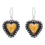 Bumble Bee Jasper 1.5â€³ 925 Sterling Silver Earring (REXT27-128)
