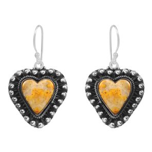 Bumble Bee Jasper 1.5â€³ 925 Sterling Silver Earring (REXT27-128)