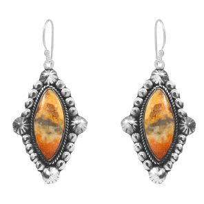 Bumble Bee Jasper 1.5â€³ 925 Sterling Silver Earring (REXT27-129)