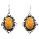 Bumble Bee Jasper 1.5â€³ 925 Sterling Silver Earring (REXT27-130)