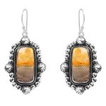 Bumble Bee Jasper 1.5â€³ 925 Sterling Silver Earring (REXT27-131)