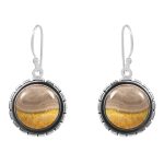 Bumble Bee Jasper 1.5â€³ 925 Sterling Silver Earring (REXT27-76)