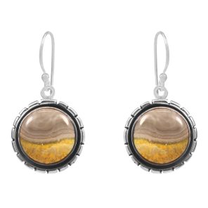 Bumble Bee Jasper 1.5â€³ 925 Sterling Silver Earring (REXT27-76)