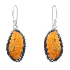 Bumble Bee Jasper 1.5â€³ 925 Sterling Silver Earring (REXT27-99)