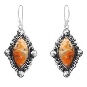 Bumble Bee Jasper 1.5â€³ 925 Sterling Silver Earring (REXT27-133)
