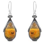 Bumble Bee Jasper 1.5â€³ 925 Sterling Silver Earring (REXT27-297)