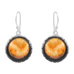 Bumble Bee Jasper 1.5â€³ 925 Sterling Silver Earring (REXT27-77)