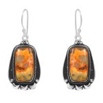 Bumble Bee Jasper 1.5â€³ 925 Sterling Silver Earring (REXT27-165)