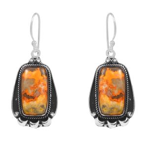 Bumble Bee Jasper 1.5â€³ 925 Sterling Silver Earring (REXT27-165)