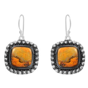 Bumble Bee Jasper 1.5â€³ 925 Sterling Silver Earring (REXT27-135)
