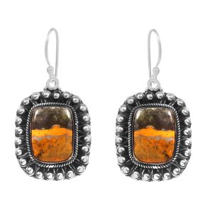 Bumble Bee Jasper 1.5â€³ 925 Sterling Silver Earring (REXT27-136)