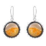 Bumble Bee Jasper 1.5â€³ 925 Sterling Silver Earring (REXT27-80)