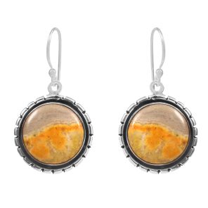 Bumble Bee Jasper 1.5â€³ 925 Sterling Silver Earring (REXT27-80)
