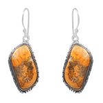 Bumble Bee Jasper 1.5â€³ 925 Sterling Silver Earring (REXT27-117)