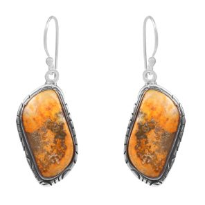 Bumble Bee Jasper 1.5â€³ 925 Sterling Silver Earring (REXT27-117)