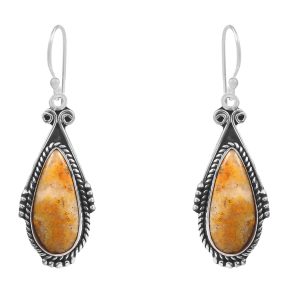 Bumble Bee Jasper 1.5â€³ 925 Sterling Silver Earring (REXT27-298)