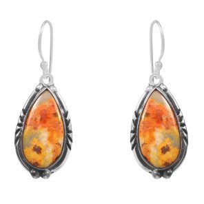 Bumble Bee Jasper 1.5â€³ 925 Sterling Silver Earring (REXT27-104)