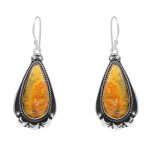 Bumble Bee Jasper 1.5â€³ 925 Sterling Silver Earring (REXT27-166)