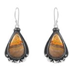 Bumble Bee Jasper 1.5â€³ 925 Sterling Silver Earring (REXT27-155)