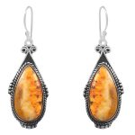 Bumble Bee Jasper 1.5â€³ 925 Sterling Silver Earring (REXT27-302)