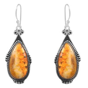 Bumble Bee Jasper 1.5â€³ 925 Sterling Silver Earring (REXT27-302)