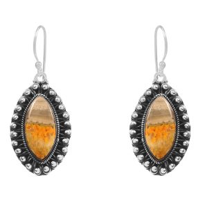 Bumble Bee Jasper 1.5â€³ 925 Sterling Silver Earring (REXT27-137)