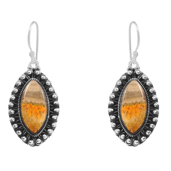Bumble Bee Jasper 1.5â€³ 925 Sterling Silver Earring (REXT27-137)