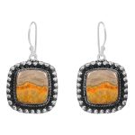 Bumble Bee Jasper 1.5â€³ 925 Sterling Silver Earring (REXT27-139)
