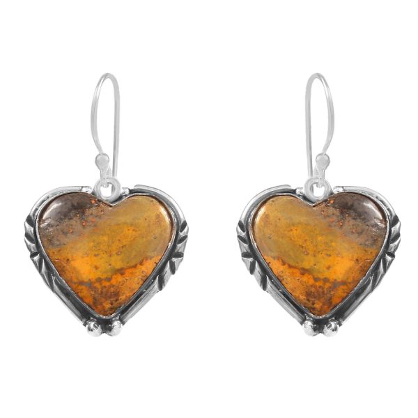Bumble Bee Jasper 1.5â€³ 925 Sterling Silver Earring (REXT27-107)