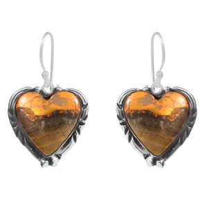 Bumble Bee Jasper 1.5â€³ 925 Sterling Silver Earring (REXT27-116)
