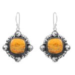 Bumble Bee Jasper 1.5â€³ 925 Sterling Silver Earring (REXT27-141)