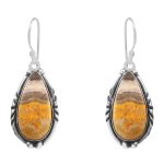 Bumble Bee Jasper 1.5â€³ 925 Sterling Silver Earring (REXT27-115)