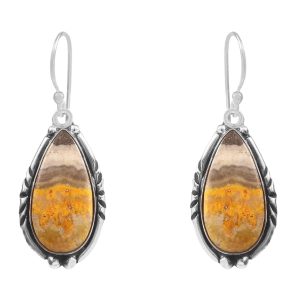 Bumble Bee Jasper 1.5â€³ 925 Sterling Silver Earring (REXT27-115)