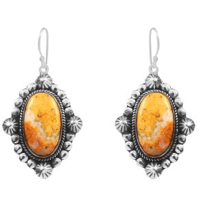 Bumble Bee Jasper 1.5â€³ 925 Sterling Silver Earring (REXT27-143)