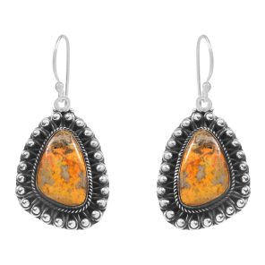 Bumble Bee Jasper 1.5â€³ 925 Sterling Silver Earring (REXT27-145)
