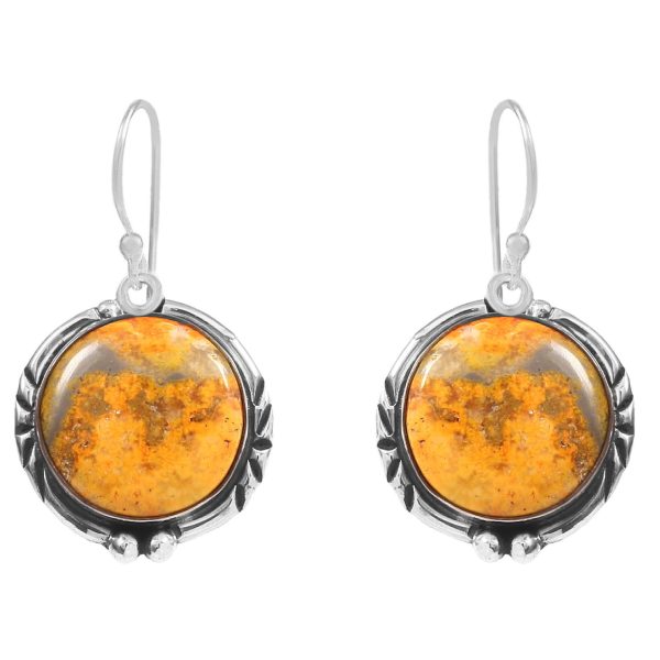 Bumble Bee Jasper 1.5â€³ 925 Sterling Silver Earring (REXT27-114)