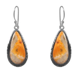 Bumble Bee Jasper 1.5â€³ 925 Sterling Silver Earring (REXT27-113)