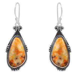 Bumble Bee Jasper 1.5â€³ 925 Sterling Silver Earring (REXT27-300)