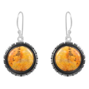 Bumble Bee Jasper 1.5â€³ 925 Sterling Silver Earring (REXT27-83)