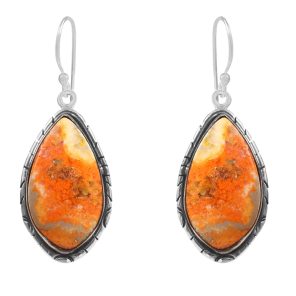 Bumble Bee Jasper 1.5â€³ 925 Sterling Silver Earring (REXT27-110)