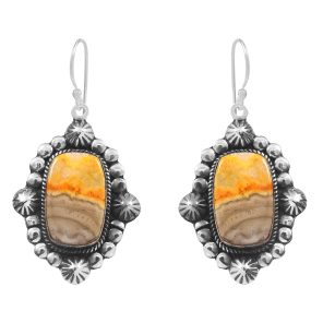 Bumble Bee Jasper 1.5â€³ 925 Sterling Silver Earring (REXT27-151)
