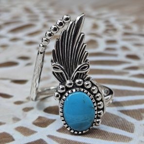 Kingman Turquoise 925 Sterling Silver Ring (RS69-11)