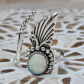 Ethiopian Opal 925 Sterling Silver Ring (RS69-9)