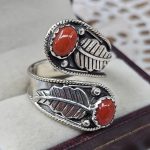 Coral 925 Sterling Silver Bypass Ring (REXT61-145)