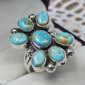 Mohave Turquoise 925 Sterling Silver Ring (REXT42-226)