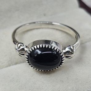 Black Onyx 925 Sterling Silver Ring (REXT42-230)